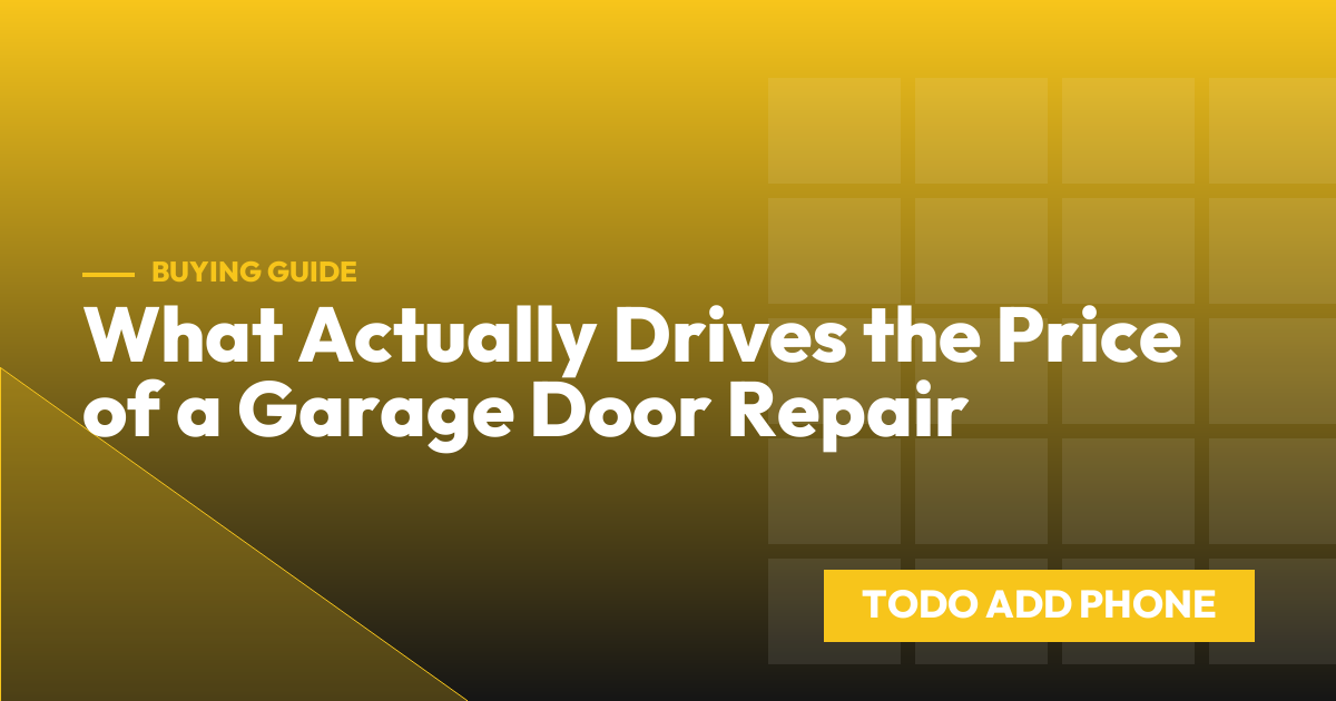 What Actually Drives the Price of a Garage Door Repair