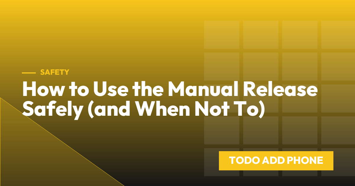 How to Use the Manual Release Safely (and When Not To)