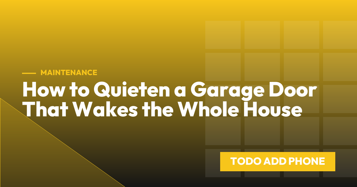 How to Quieten a Garage Door That Wakes the Whole House