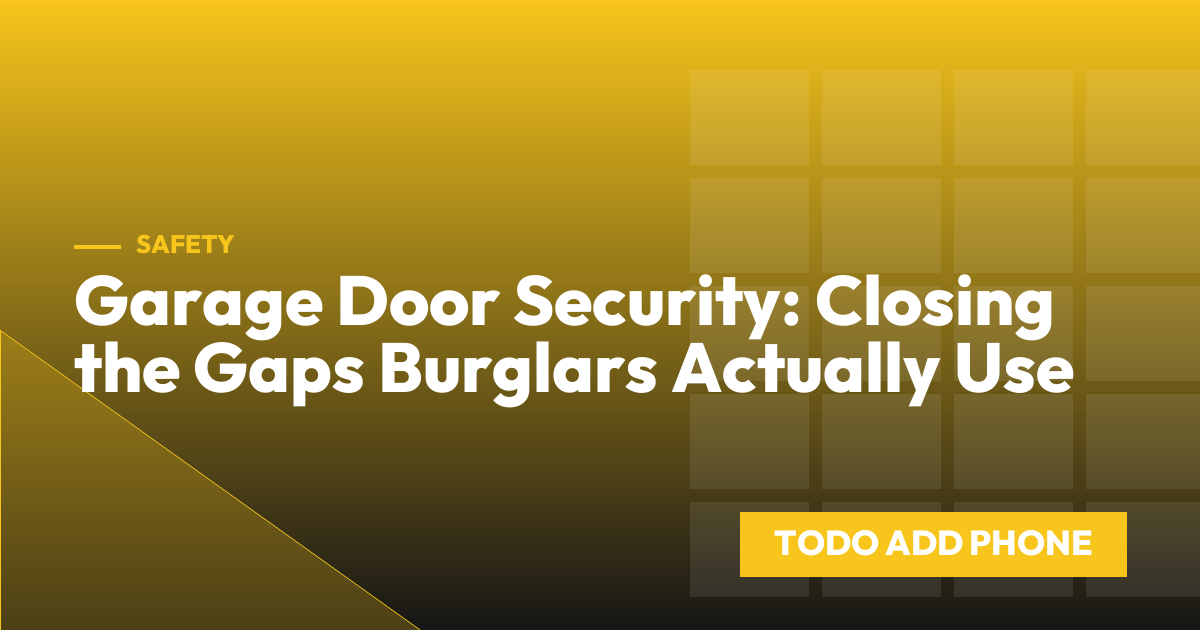 Garage Door Security: Closing the Gaps Burglars Actually Use