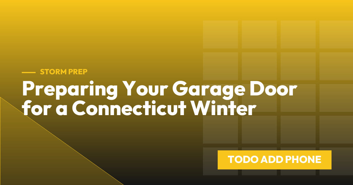Preparing Your Garage Door for a Connecticut Winter